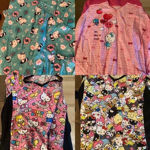 Hello kitty scrubs top 2xl